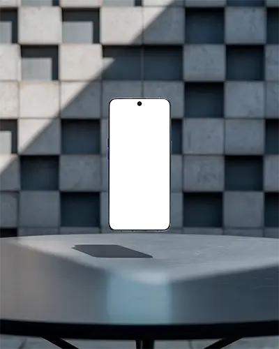 High Quality Smartphone Floating Above Table Mockup Ideal For Ui Ux And Mobile Apps