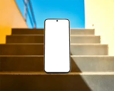 Sleek Mobile Device Mockup Centered On Steps For Digital Marketing And Creative Presentation