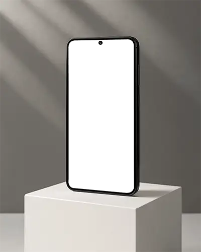 high-resolution-smartphone-mockup-standing-upright-on-clean-block-for-creative-usage