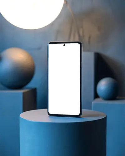 google-pixel-phone-mockup-premium-smartphone-on-blue-podium-with-sphere-decor-and-soft-light