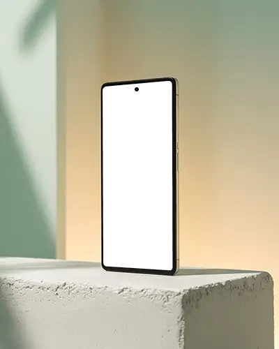 huawei-phone-mockup-minimal-smartphone-display-on-concrete-block-with-soft-gradient-light