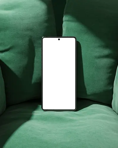 samsung-phone-mockup-premium-smartphone-display-on-soft-green-cushion-modern-background