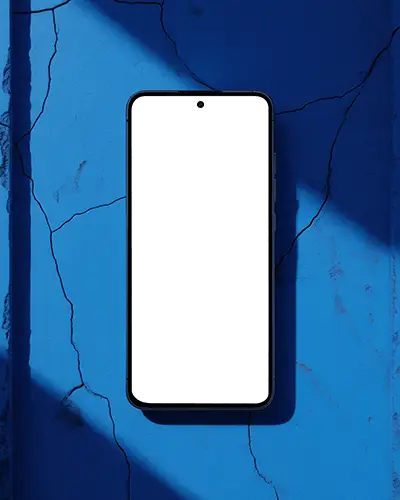 google-pixel-mockup-modern-smartphone-display-on-cracked-blue-wall-artistic-background