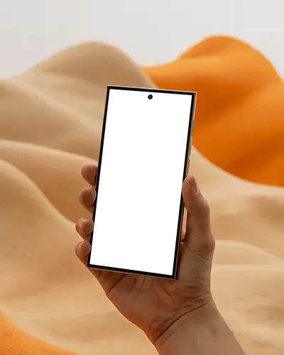 professional-samsung-s25-ultra-mockup-smartphone-front-view-in-hand-with-soft-orange-dunes