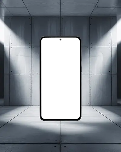 samsung-phone-mockup-front-view-modern-industrial-studio-lighting-minimal-3d-room