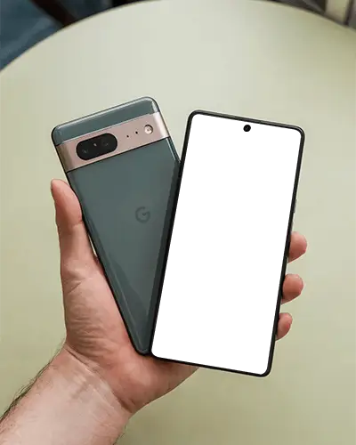 Googlepixel Hand Holding Modern Google Pixel Phone Mockup For Ui Design