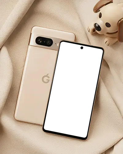Googlepixel High Resolution Phone Mockup Angled View With Realistic And Empty Screen Space