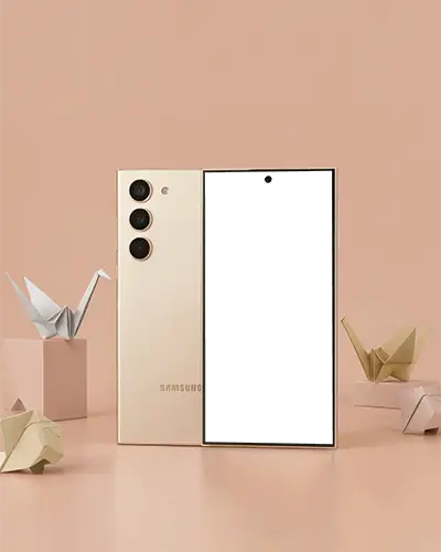 Latest Samsung Smartphone Mockup Triple Rear Camera Flawless Edge To Edge Display Design