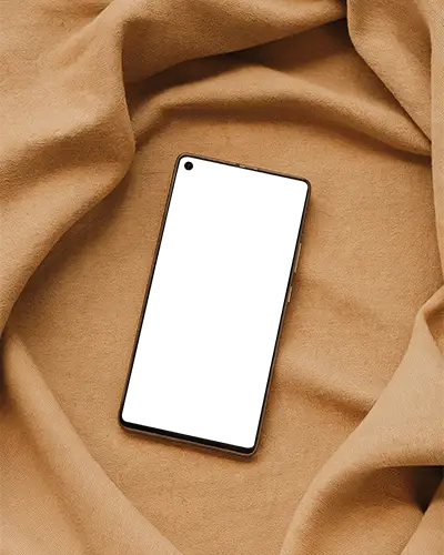 Nothing Minimalistic Phone Mockup Lying On Textured Cloth Perfect For Ui