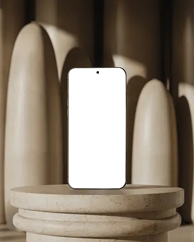 Googlepixel High Quality Phone Mockup Showcasing Minimal Design With Geometric Elements