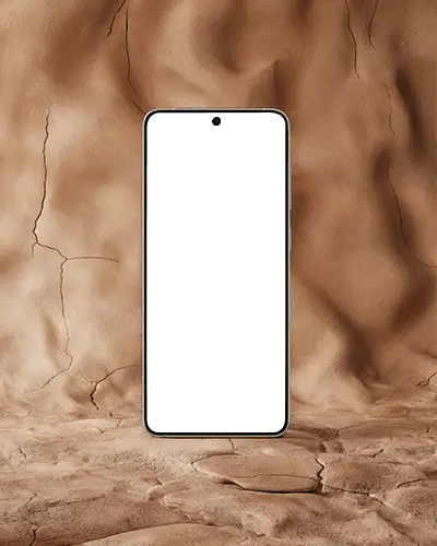 Googlepixel Sleek Edge To Edge Phone Mockup On Cracked Earth Style Surface For Showcase