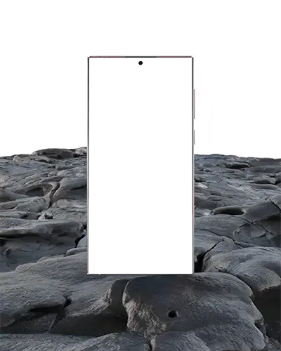 Samsungs25ultra Modern Phone Mockup On Textured Rock Surface For Digital Tech Presentation Purposes