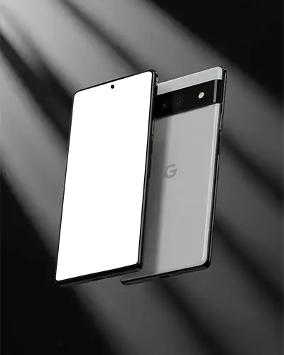 Googlepixel High Resolution Phone Mockup Emphasizing Slim Profile And Detailed Camera Features