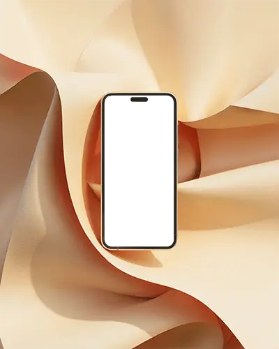 Android Phone Mockup On Flowing Organic Background With Soft Light And Elegant Visual For Modern Ui Showcase