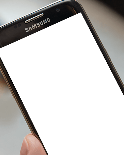 Angled Smartphone Mockup Hand Holding Device White Background Clear Design Display