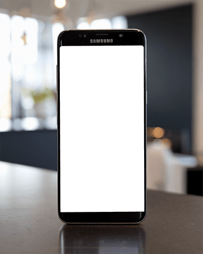 Centered Smartphone Mockup Fitness Setting Water Bottle Prop