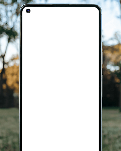 Angled Outdoor Smartphone Mockup Close Up In Natural Light With Blurred Background