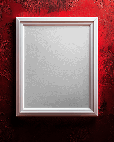 Vibrant Red Wall Square Art Frame Mockup Inspirational Quote Embrace Growth