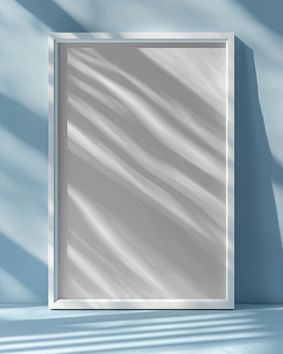 Cheerful Halloween Greeting Photoframe Mockup With Cute Ghost Characters