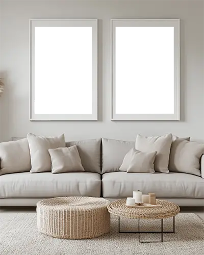 Colorful Motivational Poster Frame Mockup With Abstract Gradient Background And Playful Flower Elements 0198