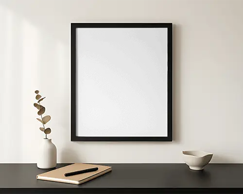 Minimalist Wall Sticker Mockup For Modern Home Decor Blank Frame On Neutral Background