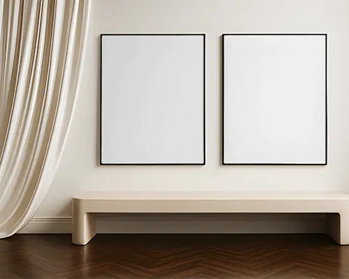 elegant-interior-design-with-blank-frame-mockups-on-wall-and-floor-seating