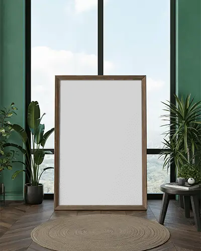 modern-interior-room-with-floor-frame-mockup-near-large-window-and-green-plants