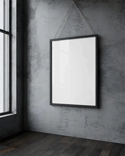modern-minimalist-wall-frame-mockup-hanging-on-textured-concrete-wall-dark-wood-floor-light