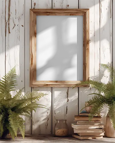 rustic-wooden-frame-mockup-on-distressed-wall-with-nature-inspired-home-decor-vibes