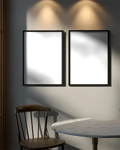 Minimalist Frame Mockups Wall Display Art Gallery Home Decor Interior Living Room Design Setup