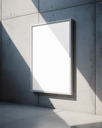 Minimalist Blank Wall Frame Mockup For Modern Art Display And Decor Visualization