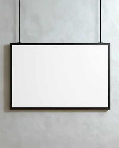 Stylish Horizontal Frame Mockup With Clean Texture Wall Backdrop For Art Showcase