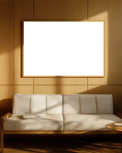 Modern Living Room Wall Frame Mockup For Home Decor And Custom Art Displays