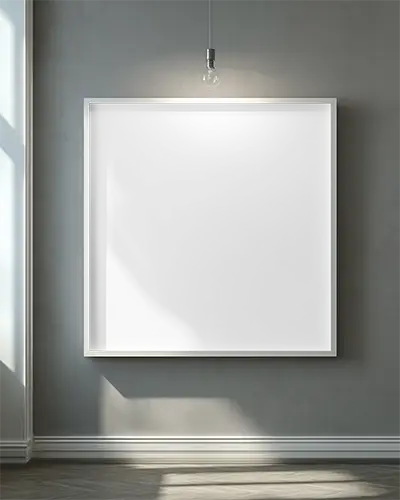 Modern Square Wall Frame Mockup With Soft Natural Light And Shadow For Design Display