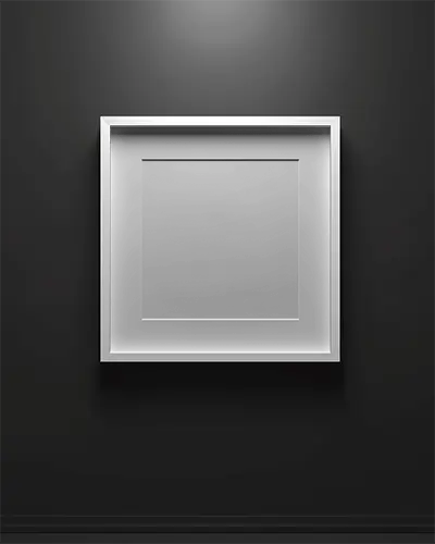 Minimalist Square Frame Wall Mockup For Art Display And Gallery Exhibition Presentations