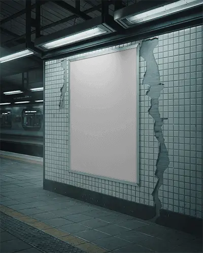 Underground Subway Poster Mockup For Advertising And Urban Marketing Campaigns