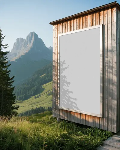 Outdoor Wall Mounted Poster Mockup Nature Background For Advertisements And Promotions