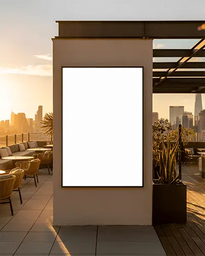 Rooftop Outdoor Poster Mockup For Creative Advertising And Promotion In Modern Setting