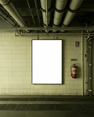 Urban Industrial Poster Mockup Wall For Advertising Display And Promotional Content