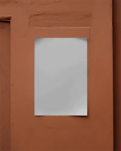 Realistic Poster Mockup On Exterior Wall For Creative Advertising Presentation