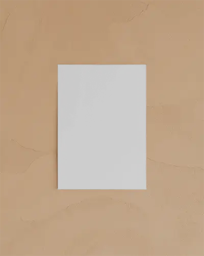 Minimalist Wall Poster Mockup On Textured Rough Surface For Modern Art Display
