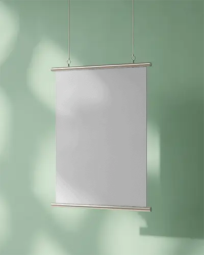 Modern Hanging Poster Mockup For Creative Art Presentation And Advertising Display Ideas