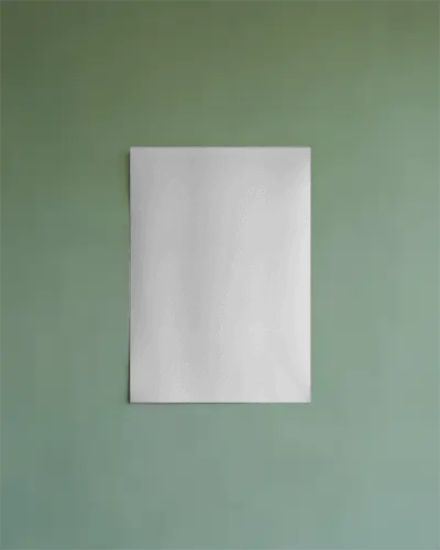 Vertical Paper Poster Mockup Display With Textured Wall Background Simple Style