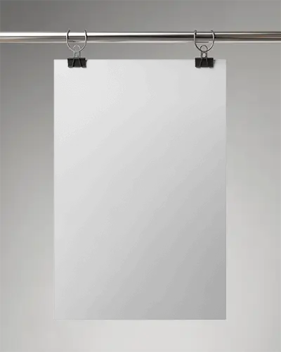 Creative Poster Mockup With Clips On Rail For Promotional Display Concept