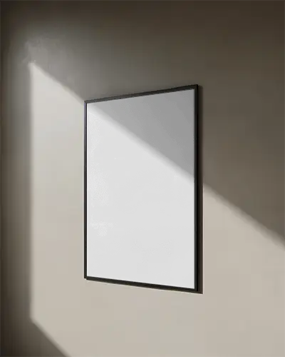 Modern Minimalist Wall Poster Mockup With Soft Natural Light And Shadow Play