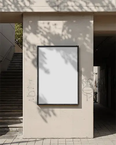 Urban Wall Poster Mockup For Street Advertising And Art Exhibition Display Presentation