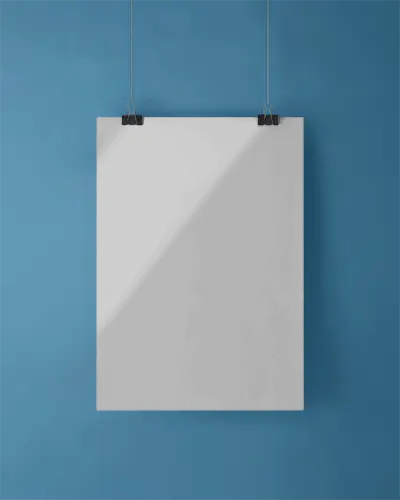 Hanging Poster Mockup On Textured Wall For Design Presentation And Creative Showcase