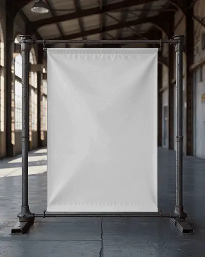 blank-hanging-poster-mockup-with-metal-pipe-structure-for-advertising-background