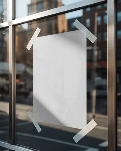 Urban Window Poster Mockup For Modern Advertising And Creative Display Projects And Promotions