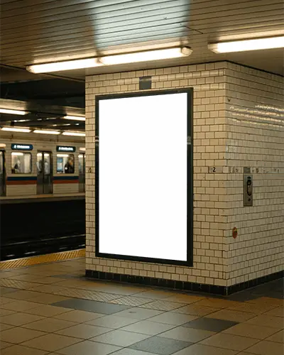 Subway Advertisement Poster Mockup Urban Transportation Station Marketing Communication